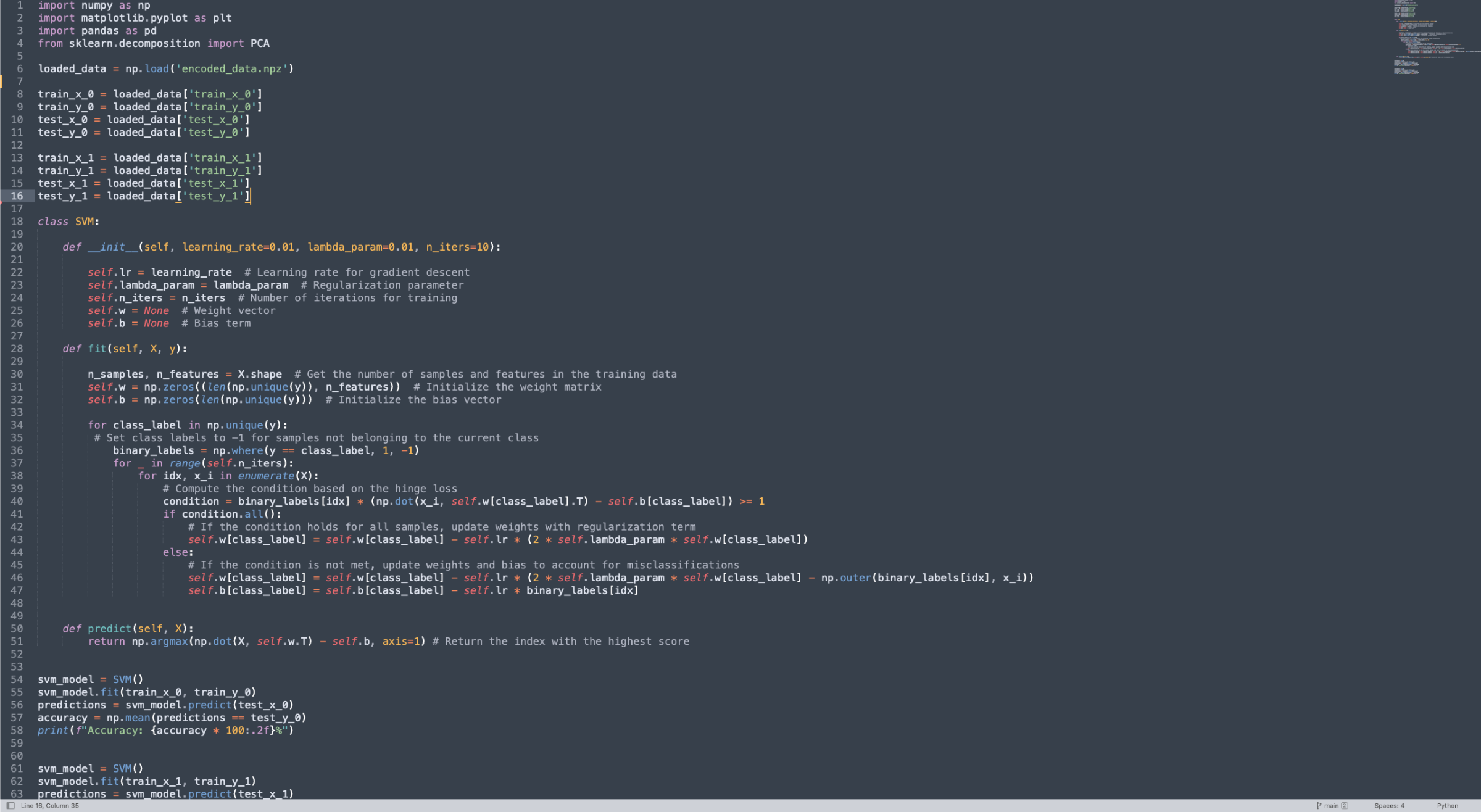 Sentiment Analysis - Support Vector Machine
